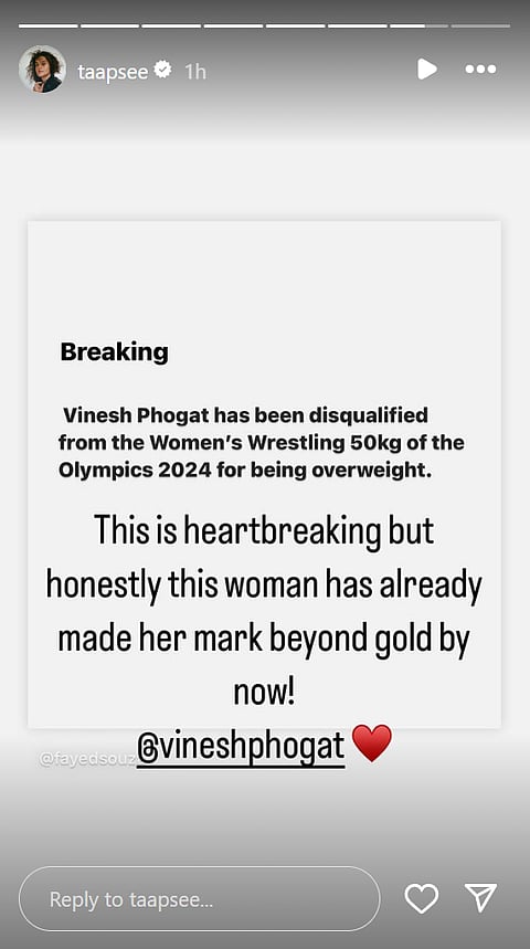 Taapsee Pannu on her Instagram Stories